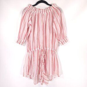 NWT Everjey REVOLVE‎ Romper worn on/off shoulders Sheer Striped Cotton Size S/P
